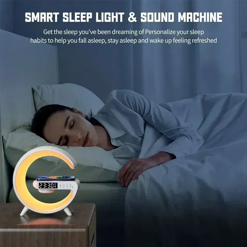 Smart Wake LED Speaker & RGB Night Light with 15W Wireless Charging