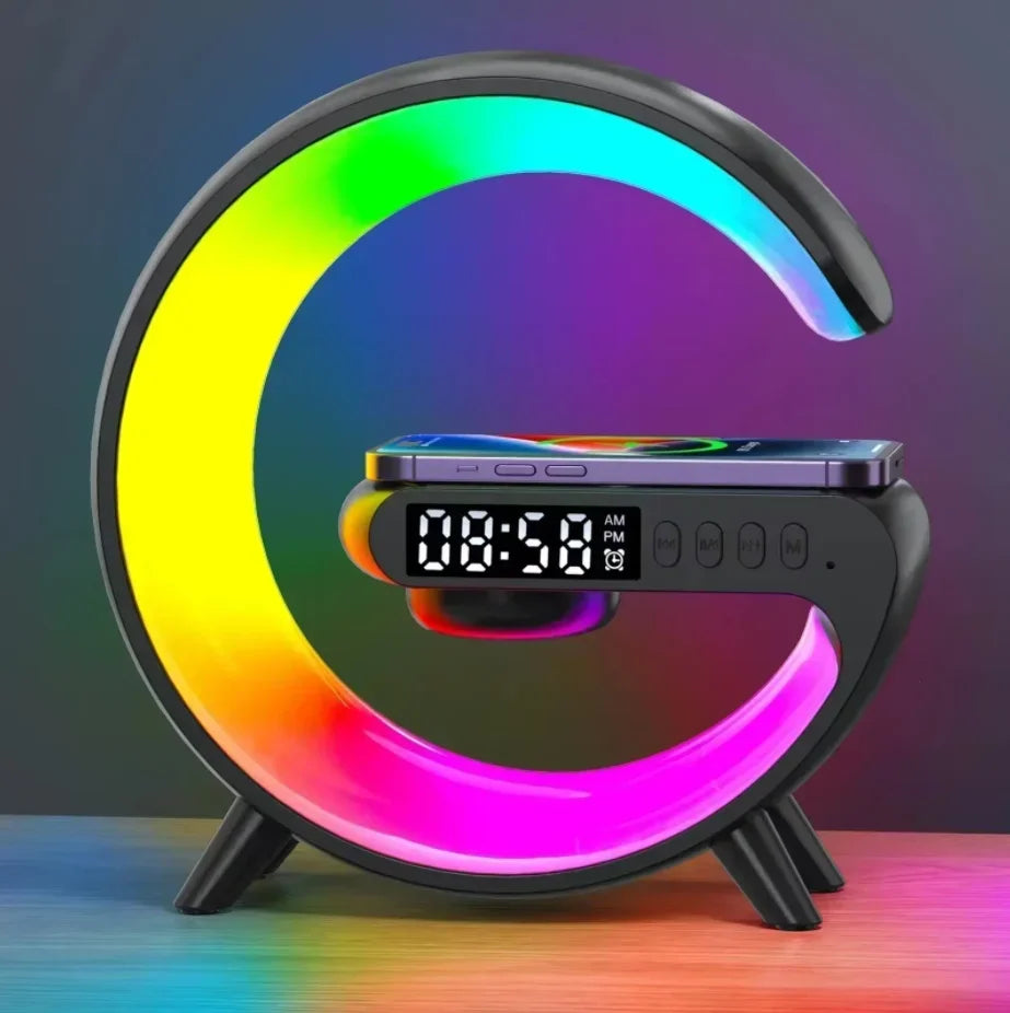 Smart Wake LED Speaker & RGB Night Light with 15W Wireless Charging