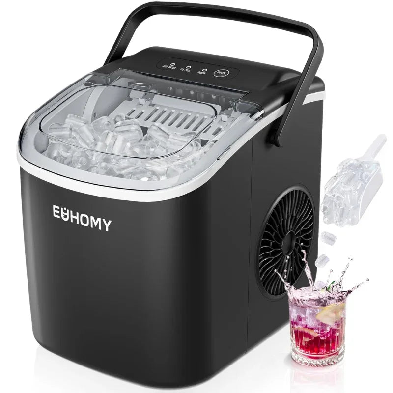 Countertop Ice Maker, 26lbs/Day, 9 Cubes in 6 Mins, Portable