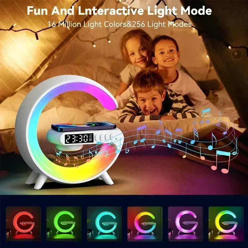 Smart Wake LED Speaker & RGB Night Light with 15W Wireless Charging