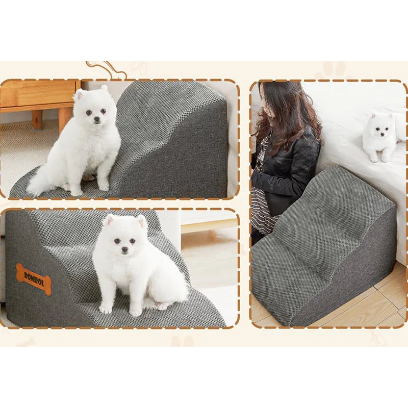 Detachable Pet Stairs - Soft Sponge Dog Ramp for High Beds