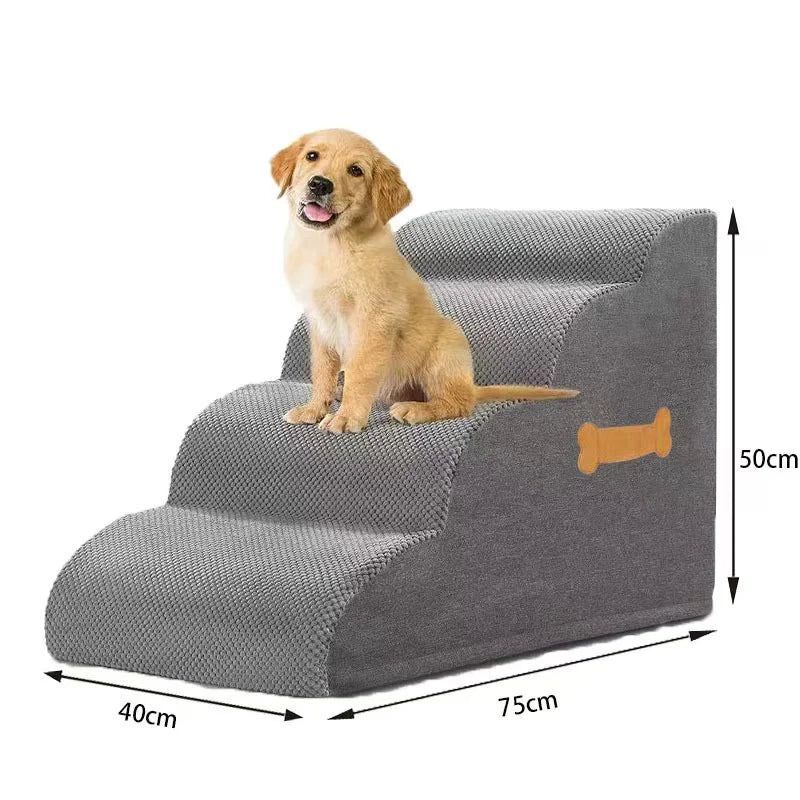 Detachable Pet Stairs - Soft Sponge Dog Ramp for High Beds