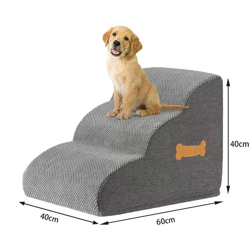 Detachable Pet Stairs - Soft Sponge Dog Ramp for High Beds