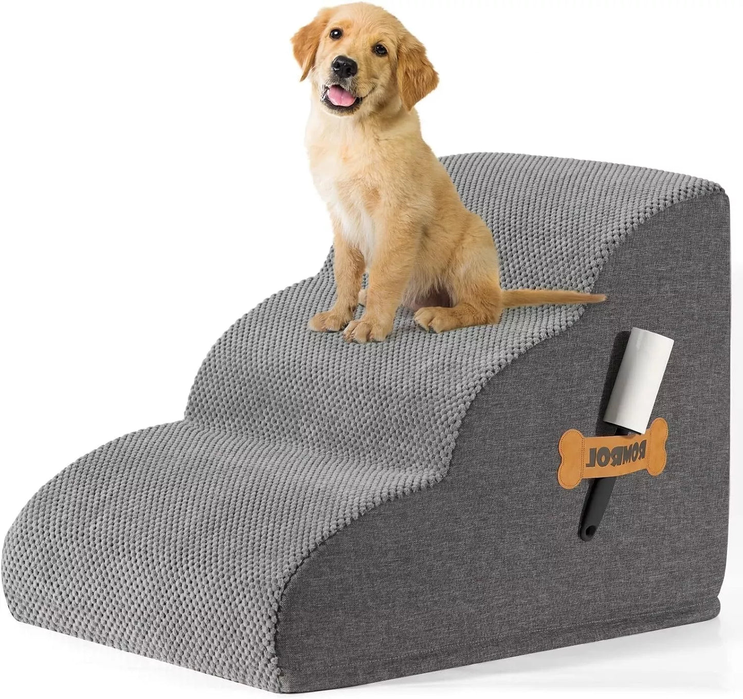Pet Stairs 3 or 4 Steps - Dog Ramp for High Beds or Sofas